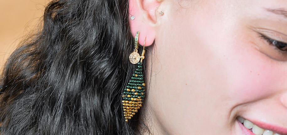 DIY: Boucles d'oreilles losange en perles