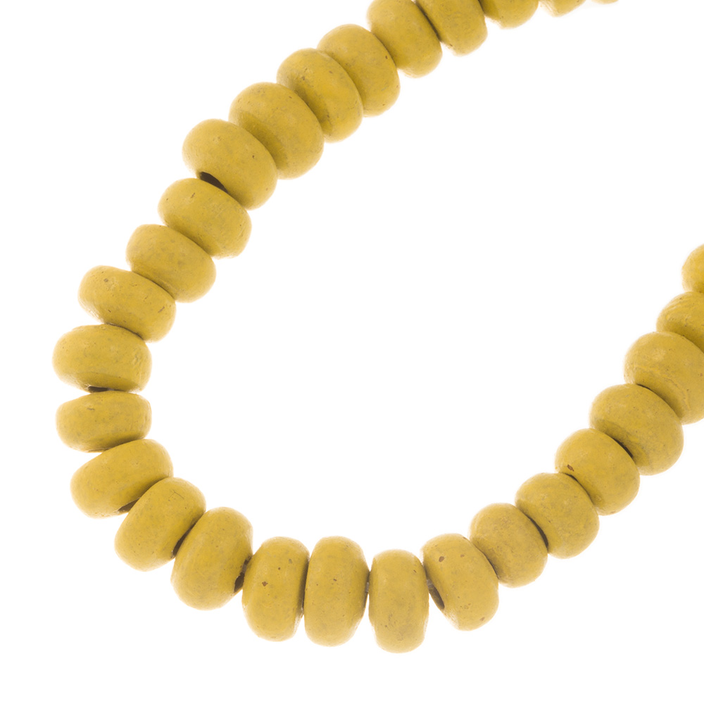 Perles en Céramique (8 - 9 x 4 - 5 mm) Misted Yellow (37 pièces)