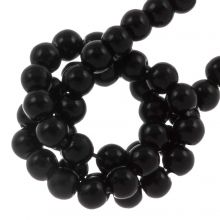 Perles en Verre Cirées Tchèques (2 mm) Shiny Black (150 pièces)