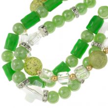 Mélange de Perles en Verre (3 - 10 mm) Green Mix (50 grammes)