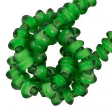 Perles en Verre (8 x 4 mm) Transparent Classic Green (60 pièces)