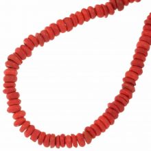 Perles en Os (6 x 3 mm) Poppy Red (90 pièces)