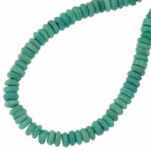 Perles en Os (6 x 3 mm) Blue Turquoise (78 pièces)