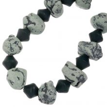 Mélange de Perles en Céramique (8 -13 x 8 -13 mm) Aqua Grey (20 pièces)