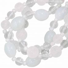 Mélange de Perles en Verre (3 - 12 mm) Cotton Mix (60 grammes)