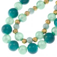 Mélange de Perles en Verre (5 - 10 mm) Mix Color Teal Blue (53 pièces)