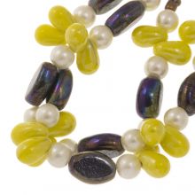Mélange de Perles en Verre (7 - 16 x 8 - 14 mm) Royal Yellow (42 pièce)
