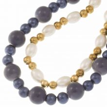 Mélange de Perles en Verre (5 - 10 mm) Mix Color Blue Mirrage (60 pièces)