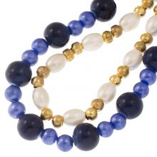 Mélange de Perles en Verre (5 - 10 mm) Mix Color Royal Blue (60 pièces)