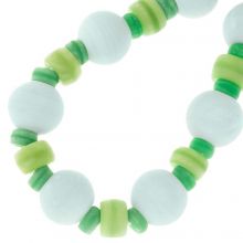 Mélange de Perles en Verre (6 - 13 x 3 - 11 mm) Green Glow (30 pièce)