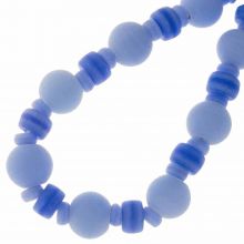 Perles en Verre (3 - 11 x 6 - 12.5 mm) Dazzling Blue (35 pièces)