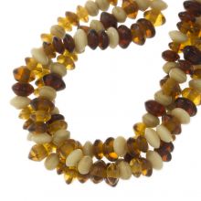 Mélange de Perles en Verre (6 - 8 x 3 - 5 mm) Amber (125 pièce)