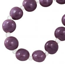 Perles en Verre (12 - 14 x 6.5 - 9 mm) Plum (12 pièces)