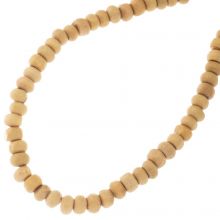 Perles en Bois (4 - 5 x 2.5 - 3 mm) Beige (60 pièces)