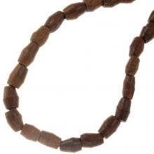Perles en Bois (18.5 - 21 x 5 - 6 mm) Tawny Brown (9 pièces)