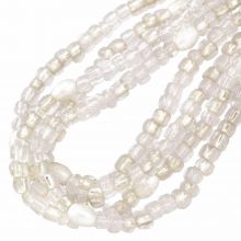 Mélange de Perles en Verre (3 - 4 mm) Transparent White Pearl (800 pièces)