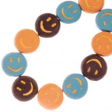 Perles en Céramique Smiley (17 x 6 mm) Mix Color (11 pièces)