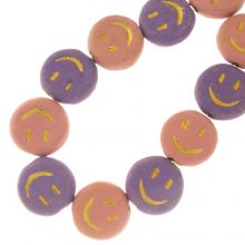 Perles en Céramique Smiley (17 x 6 mm) Pastel Mix (11 pièces)