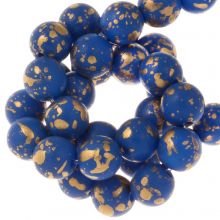 Perles en Verre Mouchetées (6 mm) Palace Blue (25 pièces)