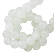 Perles en Verre Craquelé (6 mm) Creamy White (140 pièces)