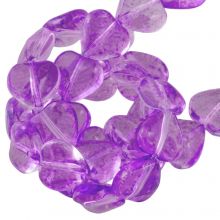 Perles en Verre Cœur (8 x 8 x 4 mm) Violet (45 pièces)