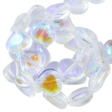 Perles en Verre Cœur (8 x 8 x 4 mm) Crystal AB (45 pièces)