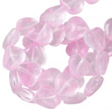 Perles en Verre Cœur (8 x 8 x 4 mm) Baby Pink (45 pièces)