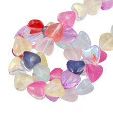 Perles en Verre Cœur (8 x 8 x 4 mm) Mix Color (45 pièces)