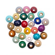 Perles en Bois (8 mm) Mix Color (25 pièces)