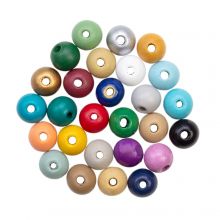 Perles en Bois (10 mm) Mix Color (25 pièces)
