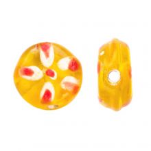 Perles en Verre Lampwork Fleur (10 x 12 x 6 mm) Mimosa (5 pièces)