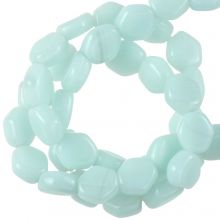 Perles en Verre Hexagone (6 x 5 x 2.5 mm) Peppermint (37 pièces)