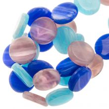 Perles en Verre Plates (12 x 3.5 mm) Ocean Blue (30 pièces)