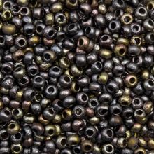 Rocailles Tchèques (3 mm) Etched Zinc Iris (15 grammes)