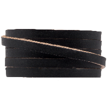 Lacet Cuir Plat (5 x 2 mm) Black (1 mètre)