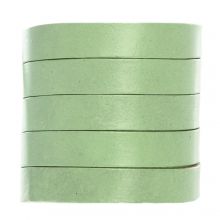 Lacet Cuir Plat DQ (10 x 2 mm) Pastel Mint Green (1 mètre)