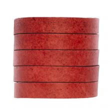 Lacet Cuir Plat DQ (10 x 2 mm) Natural Red (1 mètre)