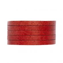 Lacet Cuir Plat DQ (5 x 2 mm) Natural Red (1 mètre)