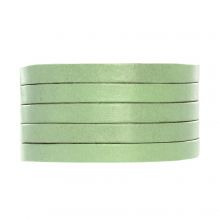 Lacet Cuir Plat DQ (5 x 2 mm) Pastel Mint Green (1 mètre)