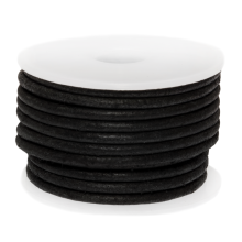 Cordon Cuir Vintage DQ (3 mm) Black (5 mètres)