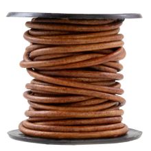 Cordon Cuir Rond (2 mm) Natural Dye Brown (5 mètres)