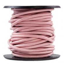 Cordon Cuir Rond (1 mm) Pink (10 mètres)
