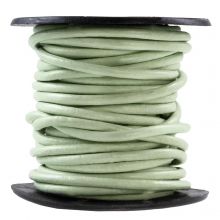 Cordon Cuir Rond (1 mm) Pastel Mint Green (10 mètres)