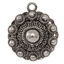 Pendentif Bouton Zélandais (28 x 24.5 x 11 mm) Argent Antique (2 pièces)