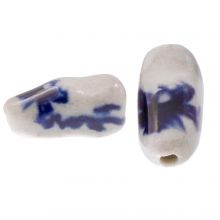 Perles en Céramique Delft Bleu Sabot (18 x 9 x 10 mm) White-Blue (4 pièces)