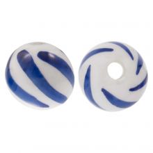 Perles en Céramique Delft Bleu (10 mm) White-Blue (4 pièces)