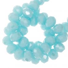 Perles Facettes Rondelle (6 x 5 mm) Galvanized Light Blue (85 pièces)