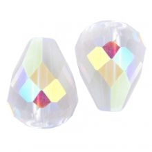 Perles Facettes Goutte (8 x 10 mm) Crystal AB (10 pièces)  