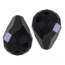 Perles Facettes Goutte (8 x 10 mm) Black (10 pièces)  