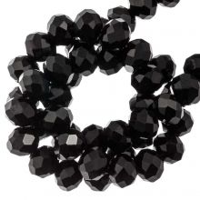 Perles Facettes Rondelles (4 x 3 mm) Sparkling Black (130 pièces)